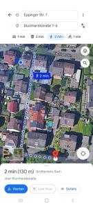 een screenshot van een google map van een voorstad bij Wohlfühl & Schickes Apartment in Heilbronn