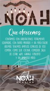a poster for a new restaurant with a chandelier at Noah Housing in Santo Tomé