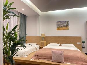 Katil atau katil-katil dalam bilik di 林涧小栈Linger house