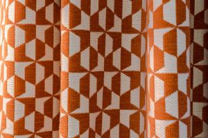 an orange and white fabric with a diamond pattern at Redland Place - Your Apartment in Bristol