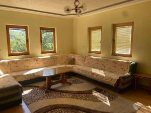 - un salon avec un canapé et une table dans l'établissement Vejtse House, 