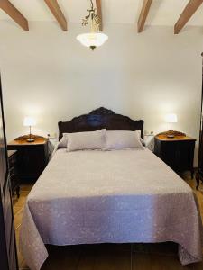 a bedroom with a large bed with two night stands at Casa Boneta Alpujarra Almeria-Alboloduy in Almería