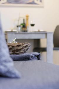 a table with a basket on top of a table at Baumhof55-3 in Marktheidenfeld