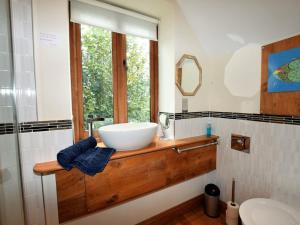 a bathroom with a sink and a window at 1 Bed in Knighton 58997 in Whitton