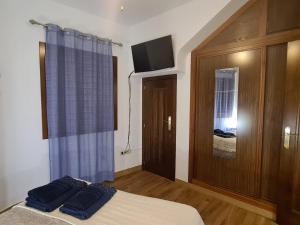 1 dormitorio con 1 cama y TV en la pared en Bulas 24, en Toledo