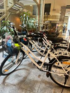 a group of bikes parked in a store at Hotel Everest in Córdoba