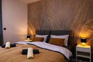 Gulta vai gultas numurā naktsmītnē Grgic Apartments - Lux APT2 - Free Parking