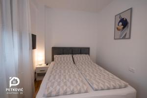Postel nebo postele na pokoji v ubytování Petković apartmani 35 + 37 fotografií