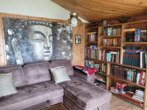 Posezení v ubytování Chalet "Ici et maintenant, sur le lac"
