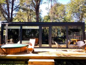 Patio nebo venkovní prostory v ubytování Calma Cabins