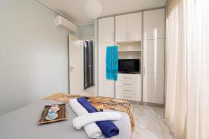 โทรทัศน์และ/หรือระบบความบันเทิงของ Lampetos Houses Molyvos