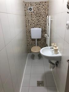 a bathroom with a toilet and a sink at Apartman_Alex in Pale