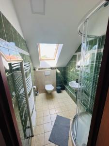 Kúpeľňa v ubytovaní Restaurace - penzion Bavorský dvůr