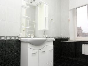 モスクワにあるApartLux na Ploshadi Pobedyのバスルーム(白い洗面台、鏡付)
