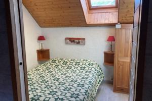 Ένα ή περισσότερα κρεβάτια σε δωμάτιο στο Cozy and charming 40 m in Le Monêtier-les-Bains