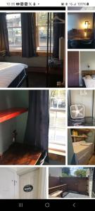 een collage van foto's van een kamer met een bed en een raam bij Rock Pad for Yale, Visitors, Nurses, Staff in New Haven