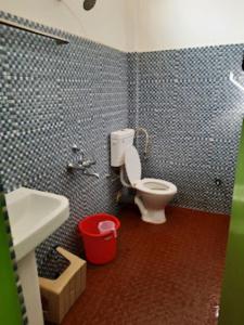 a bathroom with a toilet and a sink at Hotel Keeduk Inn Dirang in Dirang Dzong