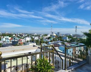 a view of a city from a balcony at RUBY HOTEL Vĩnh Long in Vĩnh Long