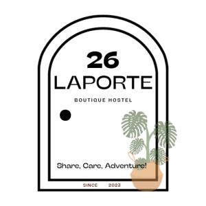 a logo for azapa boutique hostel at 26 LaPorte in Pondicherry