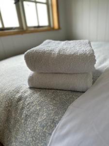 Private and peaceful stay in a Luxury Shepherds Hut near Truro客房内的一张或多张床位