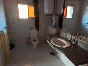 een badkamer met een wastafel en een toilet bij Blue beach villa apartments building on sea free parking free beach in Alexandrië
