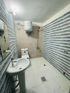a bathroom with a sink and a shower at Private Entrance 2 Bedroom Apartment fully furnished in Abu Dhabi