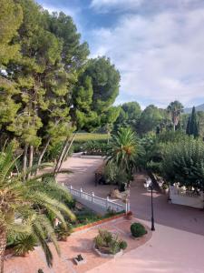 an overhead view of a park with trees at Casa de La Campana in Cieza