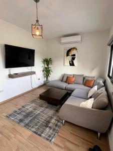 a living room with a couch and a flat screen tv at La Ventana Apartments #6 in La Ventana +13 photos