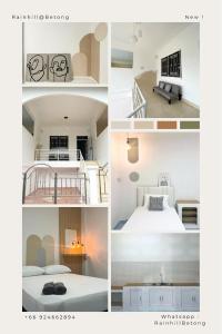 a collage of four pictures of a room at Rainhill@Betong in Betong