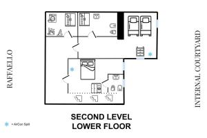 The floor plan of Raffaello apartment with fireplace in Oltrarno Még 37 kép