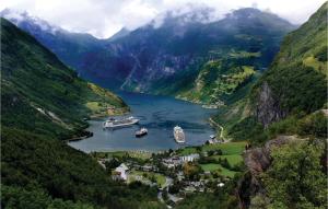 a view of a valley with boats in the water at Awesome Home In Stranda With Wifi in Stranda