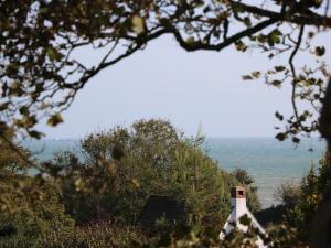 a bottle of wine sitting on top of a hill at Burwyns in Ventnor