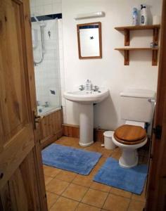 uma casa de banho com um WC e um lavatório em Fisherman's Cottage em Tobermory