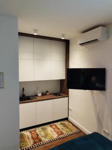 TV a/nebo společenská místnost v ubytování Studio Apartmani 071 Free Garage Parking