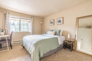 a bedroom with a large bed and a mirror at Modern and spacious Apartment- Gym, Wifi, Free Parking in Seattle