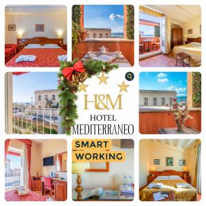 a collage of photos of a hotel at Hotel Mediterraneo in Syracuse