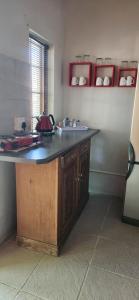 a kitchen with a counter top in a room at Garden Corner Guesthouse in Beaufort West