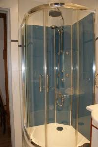 a shower with a glass enclosure in a bathroom at Location "Charme" in Riquewihr +12 photos
