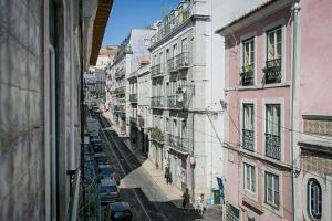 a view of a city street with buildings at Deco Gem in Santa Catarina in Lisbon