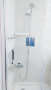 Montenerodomo的住宿－Casa vacanze nel Parco Nazionale della Majella，带淋浴的浴室(带盥洗盆和卫生间)