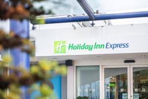 a hospital entrance with a hilley im express sign at Holiday Inn Express Ramsgate – Minster by IHG in Minster