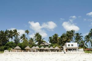 a resort on a beach with palm trees at Makuti Beach Bungalows in Bwejuu