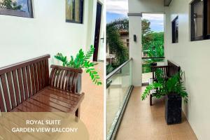a porch with a bench and a balcony view window at Anahaw Estates Davao in Davao City