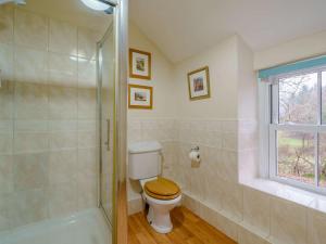 a bathroom with a toilet and a shower at 1 bed property in Keswick 86117 in Braithwaite