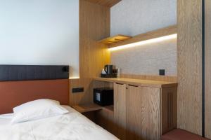 Kuchyň nebo kuchyňský kout v ubytování Qubus Hotel Katowice