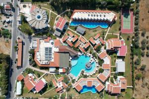 an overhead view of a house with a swimming pool at Lydia Maris Resort & Spa in Kolymbia