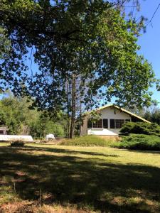 a house with a horse in front of a yard at Au p’tit paradis in Fresse