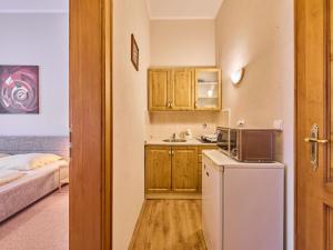 małą kuchnię z lodówką i zlewem w obiekcie Apartment Koreff-2 by Interhome w Jańskich Łaźniach