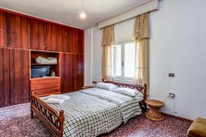 een slaapkamer met een bed en een tv. bij Country Home #2 Genesi 20min from Trikala in Genésion
