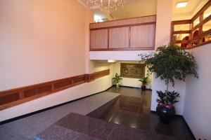 an empty hallway of a hospital with potted plants at Hotel El Cortijo in Neuquén +38 photos